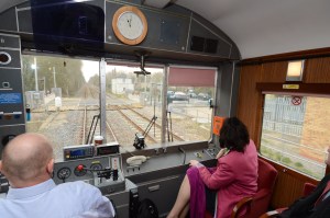 After unveiling the plaque at Ruskington, Claire Perry MP travelled the line back to Peterborough in an inspection saloon. She was accompanied by Network Rail's LNE route director, Phil Verster & GNGE Alliance staff who pointed out the work that had been undertaken. In this picture we're passing Sleaford North Jn. The old signalbox still stands but it no longer controls the relaid junction & reconnected avoiding line.