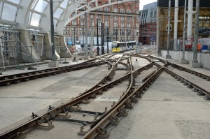 DG207992.New tram tracks. Manchester Victoria. 27.3.15
