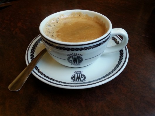 The Great Western feel is carried through to these delightful coffee cups.