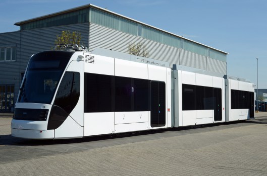 One of the 19 3-car Avenio hybrid trams Siemens are building for Doha in Qatar.