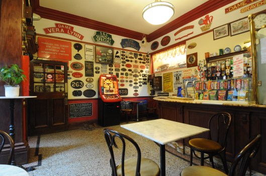Another view of the bar looking towards the door out onto the concourse.