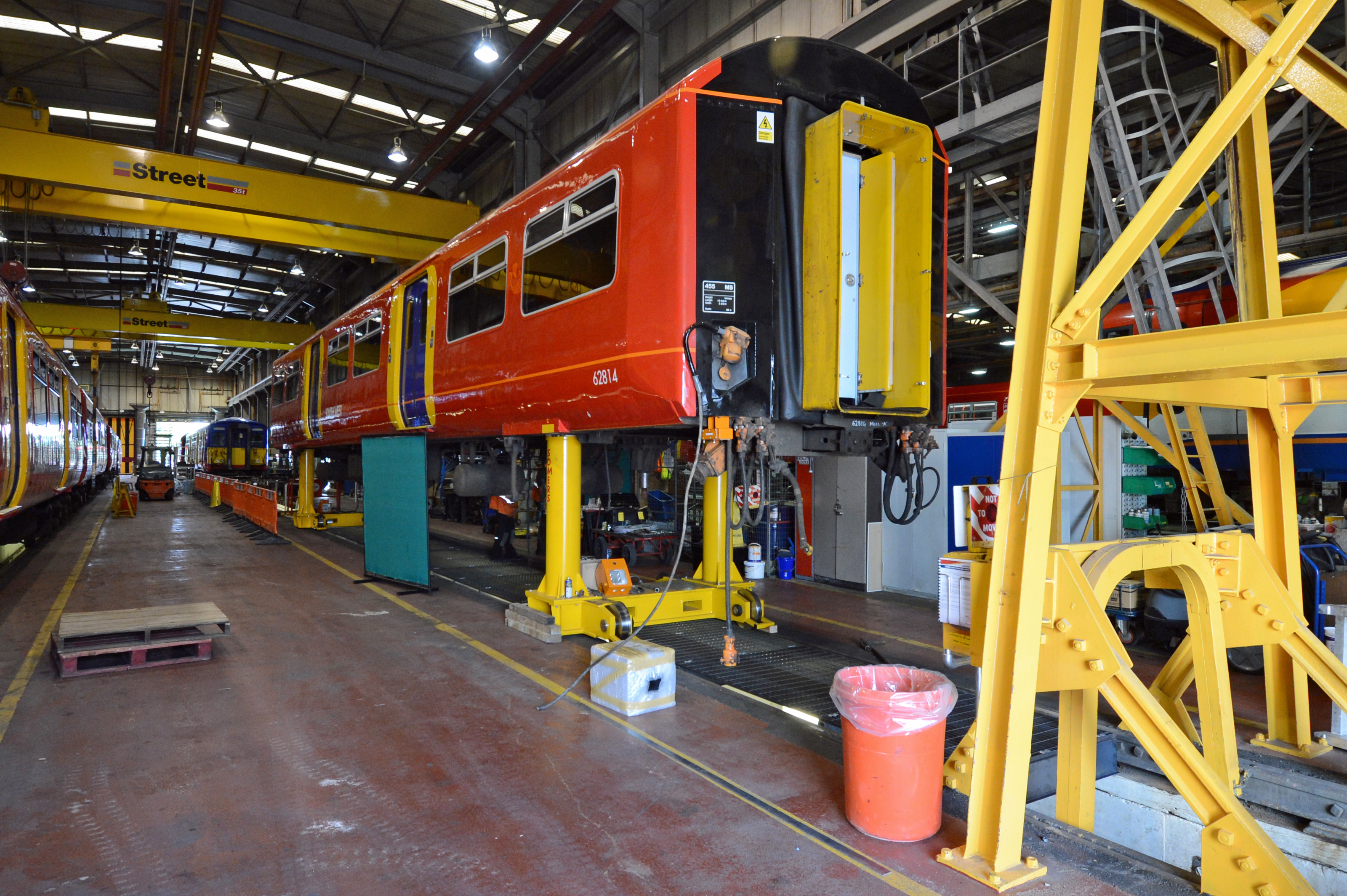 DG184054. First AC Class 455 conversion. Wimbledon Park depot. 30.6.14.