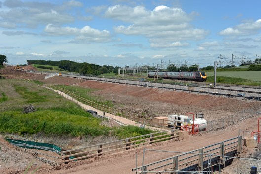 The single line connection off the existing WCML, looking North.