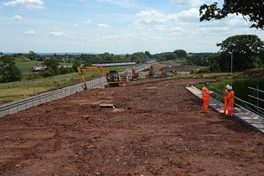 Looking at the new cutting towards Stafford & the connection with the existing WCML at Chebsey