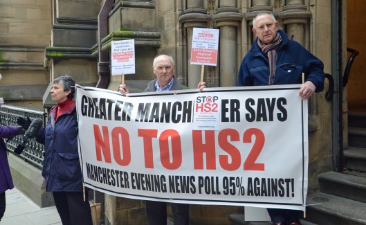 DG173944. Anti Hs2 protest. Manchester. 17.3.14