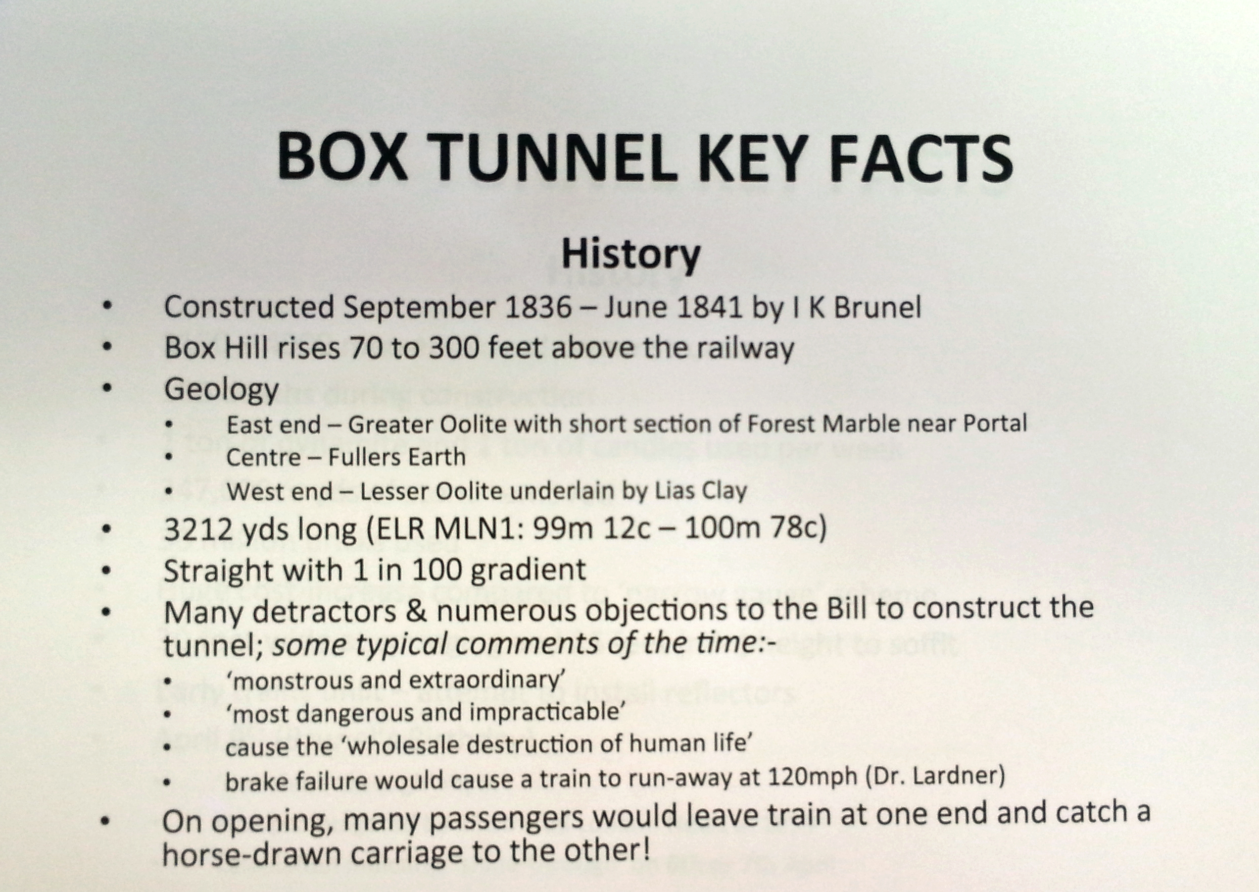 Box tunnel facts