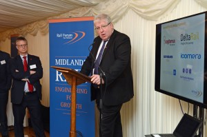 DG233256. Patrick McLoughlin MP. Rail Forum East Midlands. London. 2.11.15.