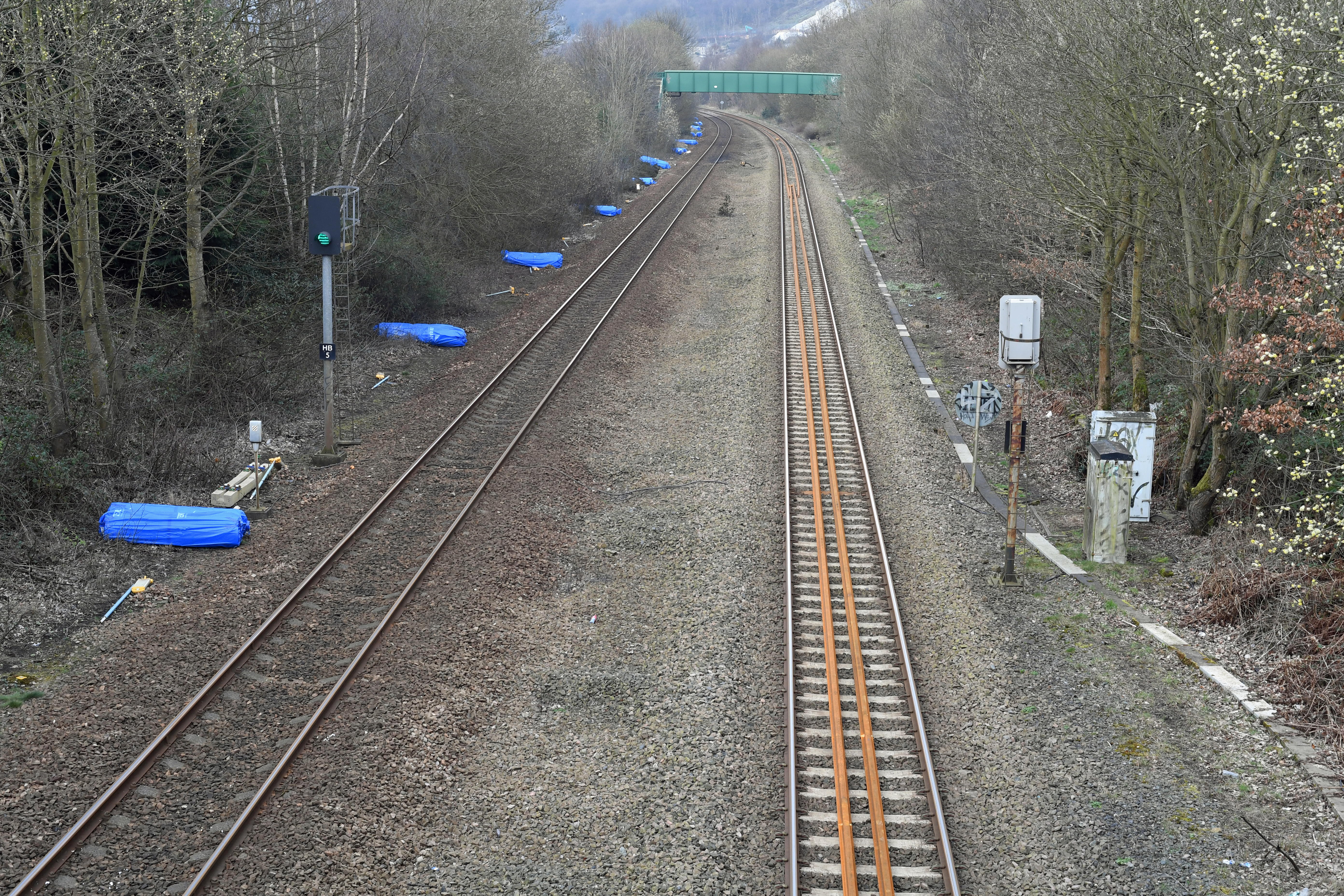 DG267764. Preparing to relay the track. Mytholmroyd. W Yorks. 23.3.17