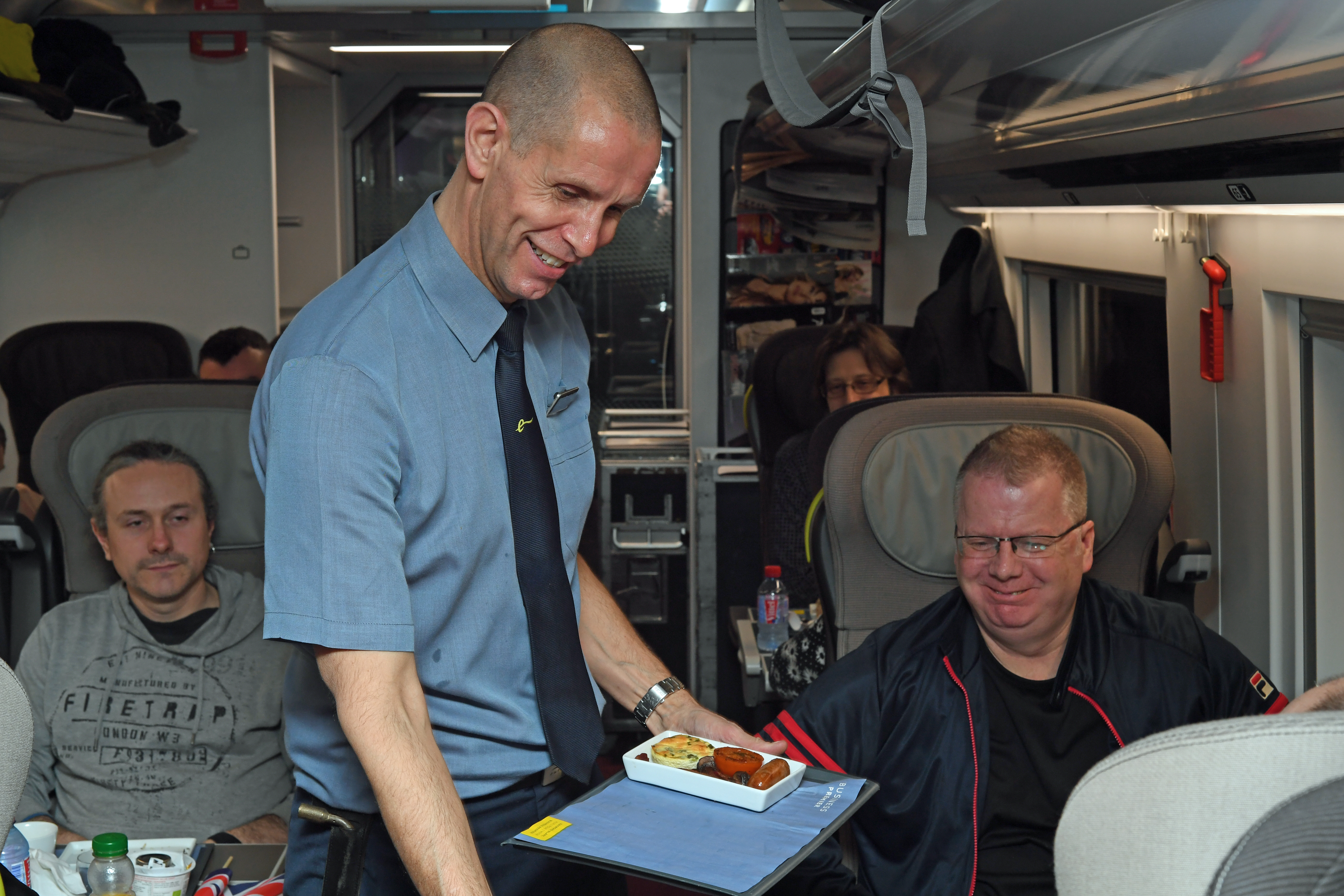 DG289743. Serving breakfast in Business Premier. train 9114, the press trip to Amsterdam. 20.2.18