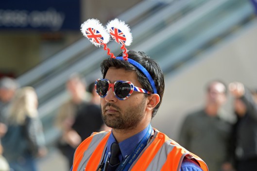 DG296170. SWR staff member gets into the wedding spirit. Waterloo. 19.5.18
