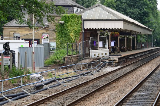 DG301729. Starting construction of the platform extensions. Hebden Bridge. 9.7.18