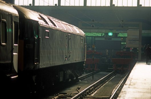 07451. 47709. Regency railtour Ex-Newcastle. ECS to Bounds Green London Kings Cross. 16.12.1999crop